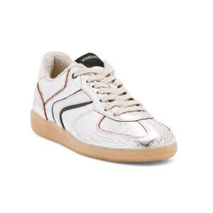 FUN VERBENAS Platinum Made In Spain Leather Metallic Sneakers
